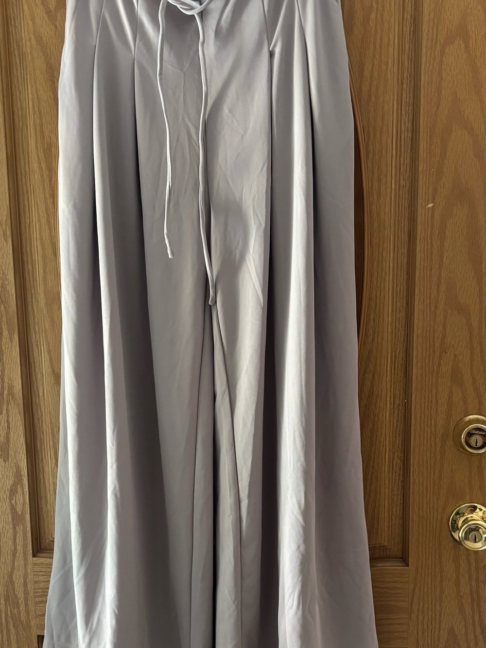 HALARA Light Gray Wide-Leg Drawstring Men’s Pants - Flowing Silhouette